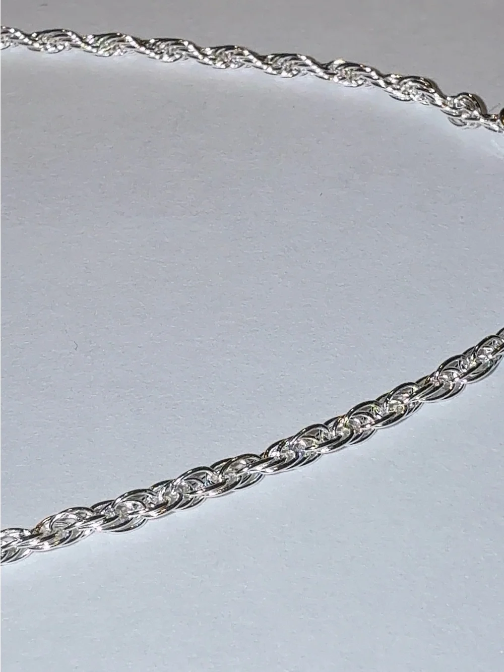 Italian 925 Sterling Silver  Rope Chain Necklace -  18”